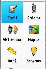 IMPOSTAZIONI Garmin 64s