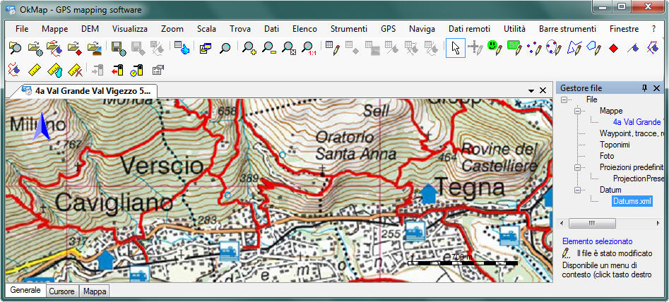 Schermata OkMap di esempio