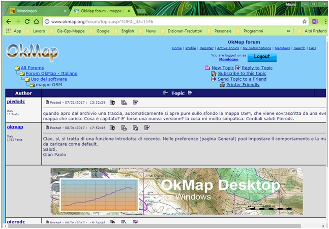 Videata di okmap forum