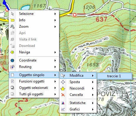 menu modifica tracia