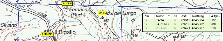 Mappa con waypoints