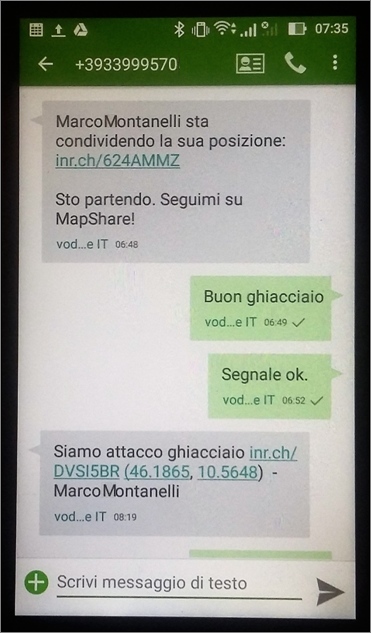 inreach scambio di messaggi